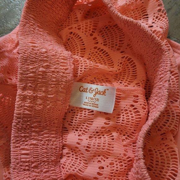 Girls Metallic Ombre Swim Suit w/ Matching coverup shorts size L - Picture 5 of 7